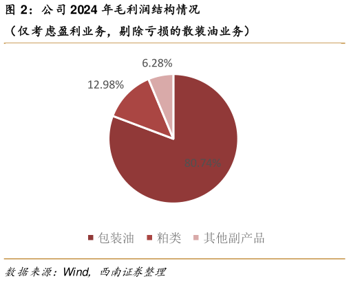 我想了解一下公司 2024 年毛利润结构情况?