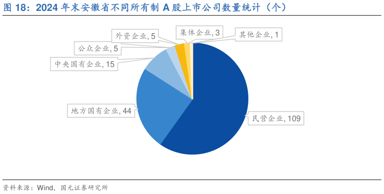 一起讨论下2024 年末安徽省不同所有制 A 股上市公司数量统计（个）