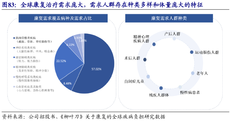 怎样理解全球康复治疗需求庞大，需求人群存在种类多样和体量庞大的特征?