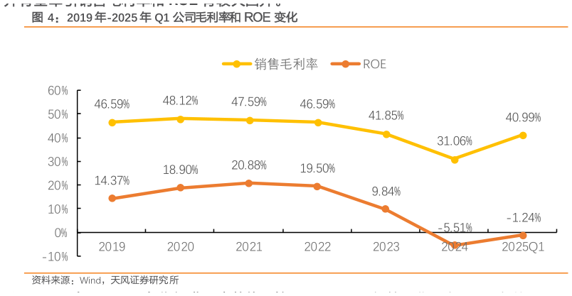 如何才能2019 年-2025 年 Q1 公司毛利率和 ROE 变化