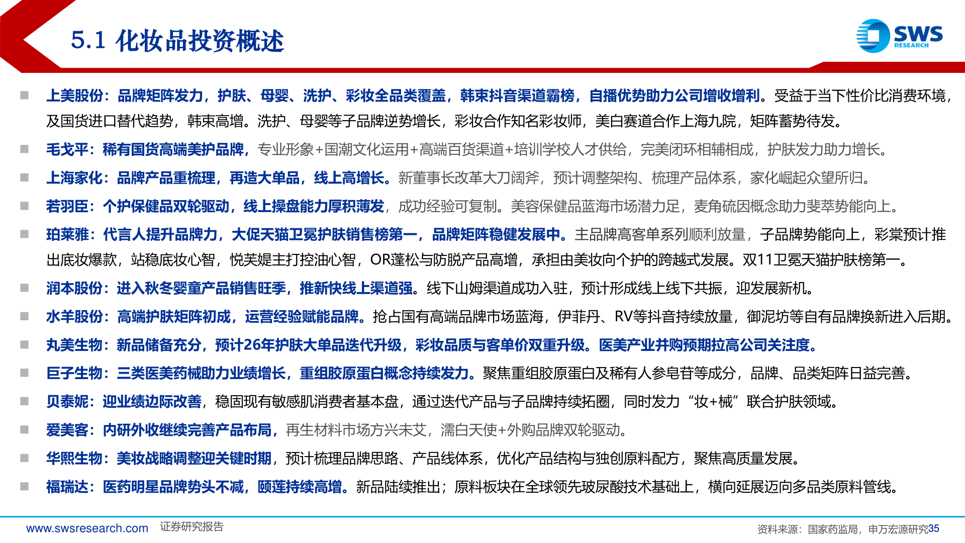 咨询大家5.1 化妆品投资概述