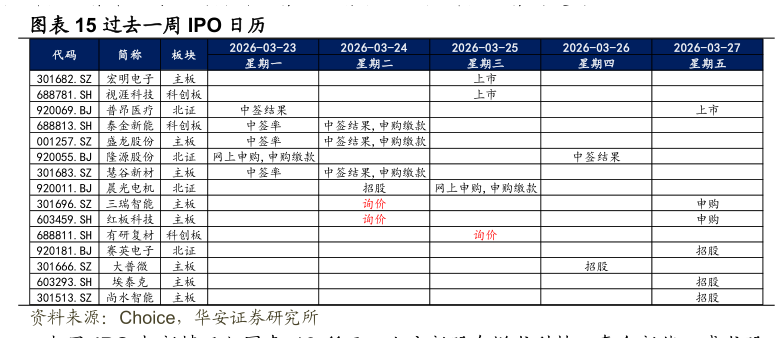 各位网友请教一下过去一周 IPO 日历