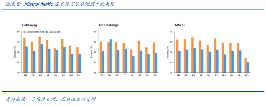 如何了解Mistral NeMo在多语言基准测试中的表现