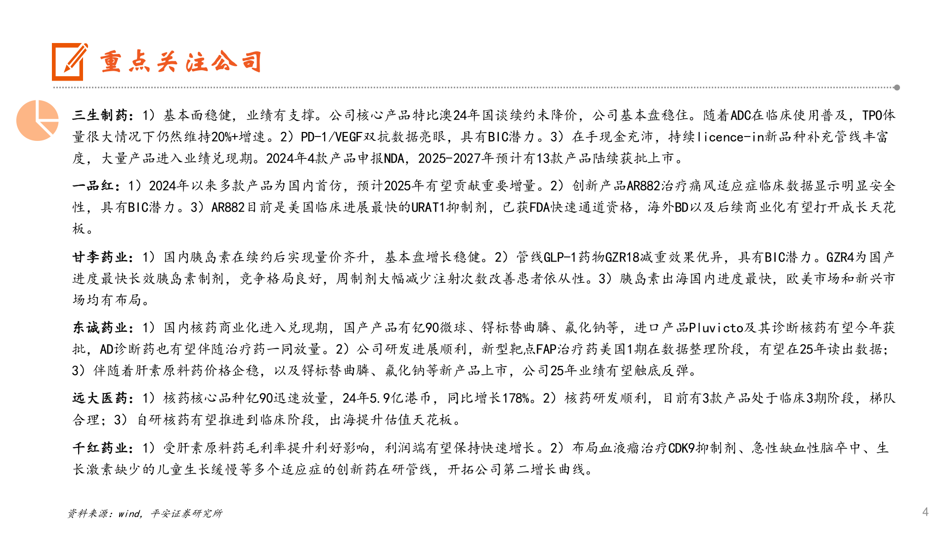 请问一下重点关注公司?