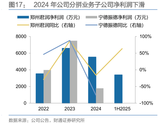如何了解2024 年公司分拼业务子公司净利润下滑