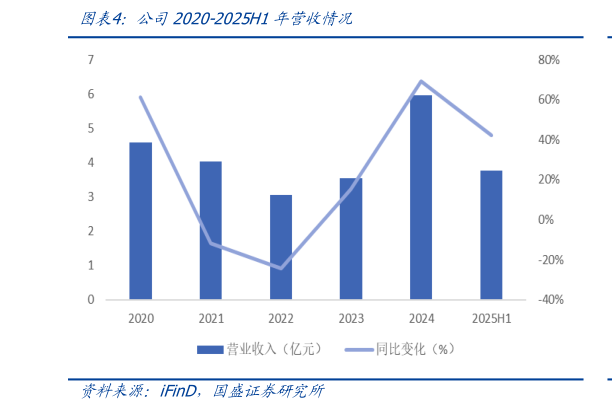 谁知道公司2020-2025H1年营收情况