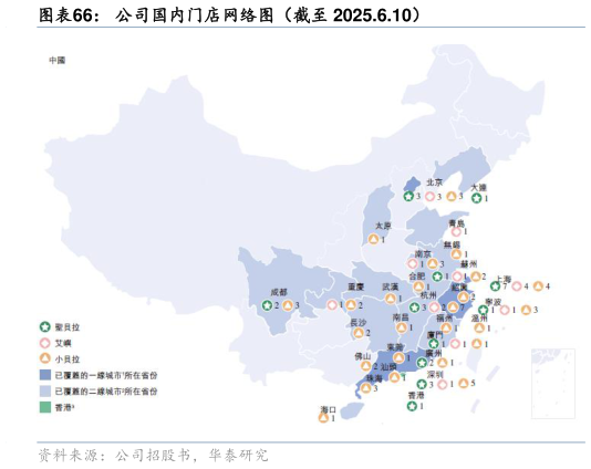 谁知道公司国内门店网络图（截至 2025.6.10）