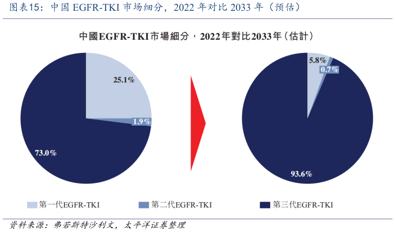 谁知道中国 EGFR-TKI 市场细分，2022 年对比 2033 年（预估）
