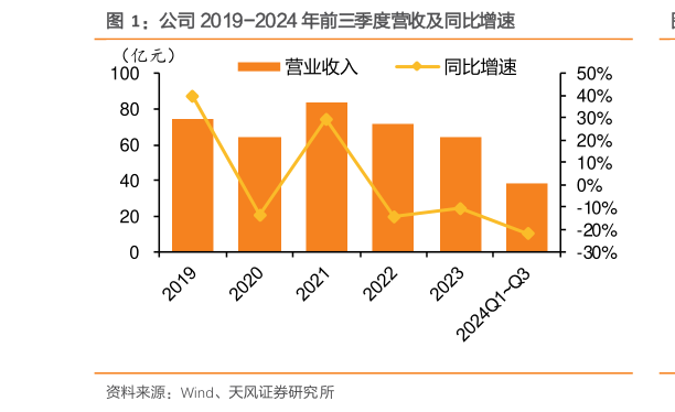 怎样理解公司 2019-2024 年前三季度营收及同比增速?