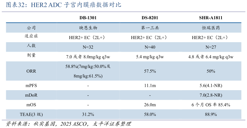 想关注一下HER2 ADC 子宫内膜癌数据对比?