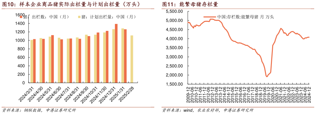 谁能回答样本企业商品猪实际出栏量与计划出栏量（万头） 能繁母猪存栏量?