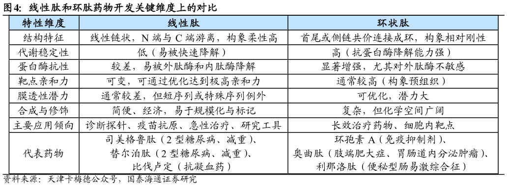 如何才能线性肽和环肽药物开发关键维度上的对比