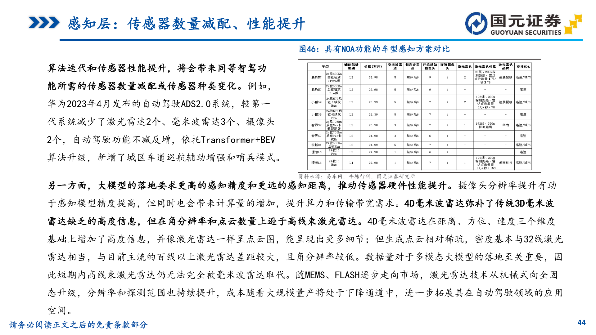 谁能回答感知层：传感器数量减配、性能提升
