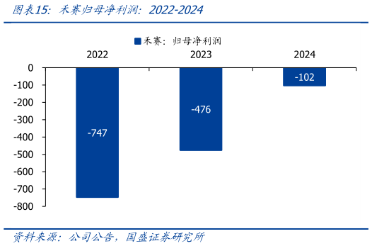 想关注一下禾赛归母净利润：2022-2024
