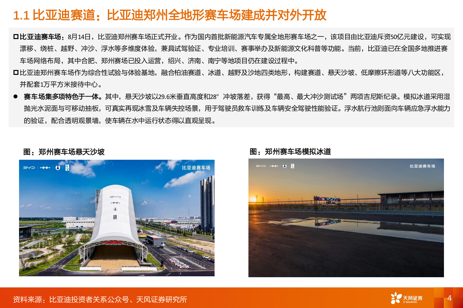 咨询大家1.1 比亚迪赛道：比亚迪郑州全地形赛车场建成并对外开放