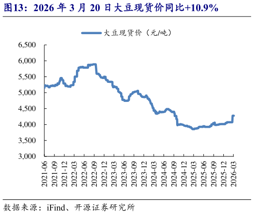 怎样理解2026 年 3 月 20 日大豆现货价同比10.9%