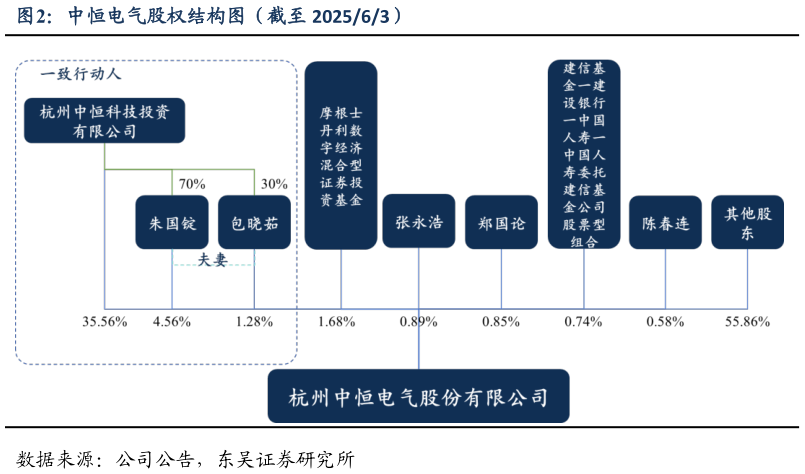 请问一下中恒电气股权结构图(截至 202563)?