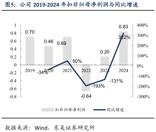 各位网友请教一下公司 2019-2024 年扣非归母净利润与同比增速?