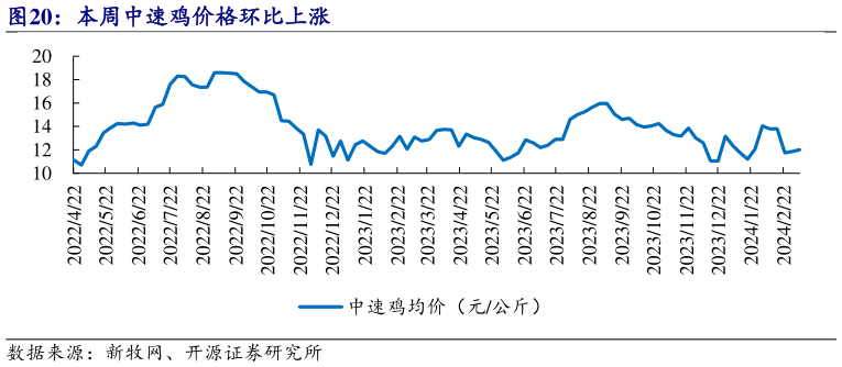 如何解释本周中速鸡价格环比上涨?