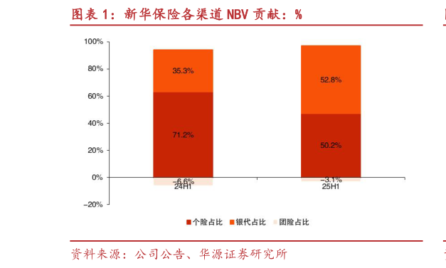 各位网友请教一下新华保险各渠道 NBV 贡献：%