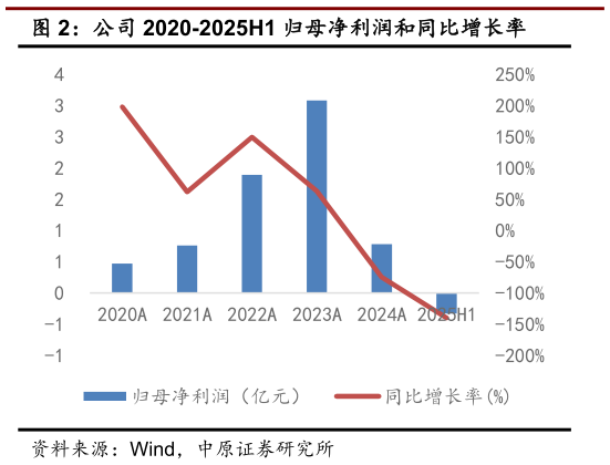 如何了解公司 2020-2025H1 归母净利润和同比增长率