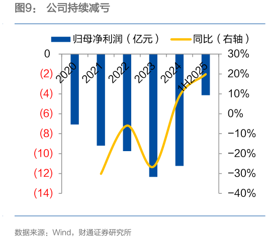 各位网友请教一下公司持续减亏