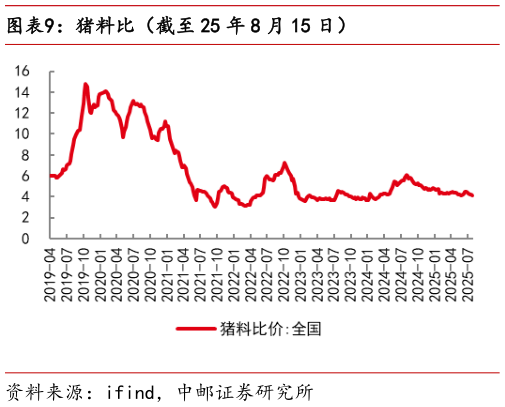 谁能回答猪料比（截至 25 年 8 月 15 日）