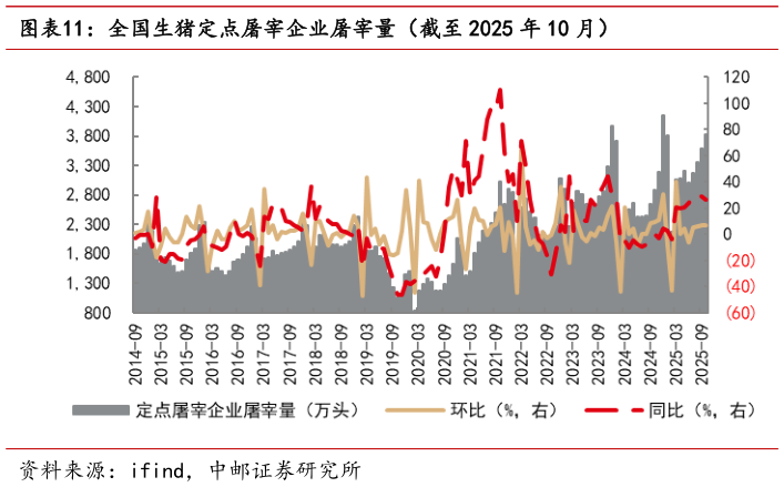 咨询下各位全国生猪定点屠宰企业屠宰量（截至 2025 年 10 月）