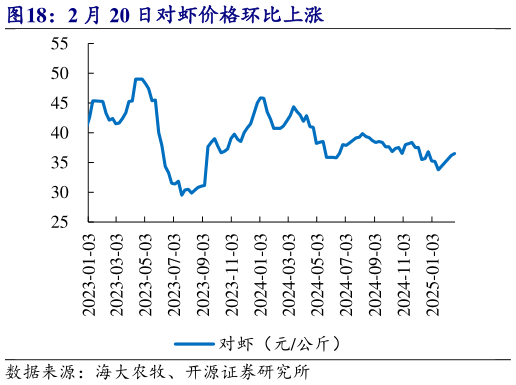 怎样理解2 月 20 日对虾价格环比上涨?