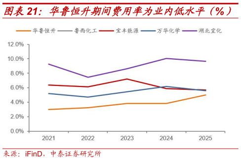 如何解释华鲁恒升期间费用率为业内低水平（%）