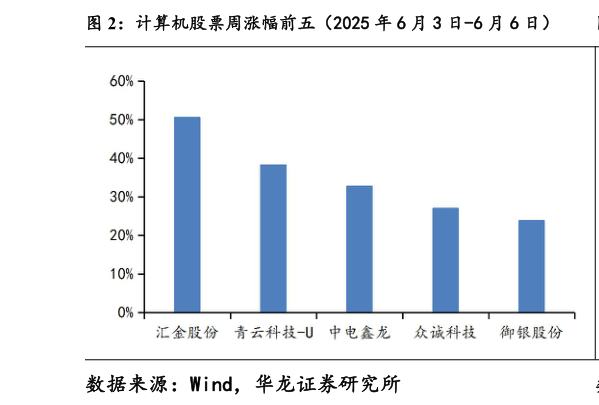 一起讨论下计算机股票周涨幅前五(2025 年 6 月 3 日-6 月 6 日)?
