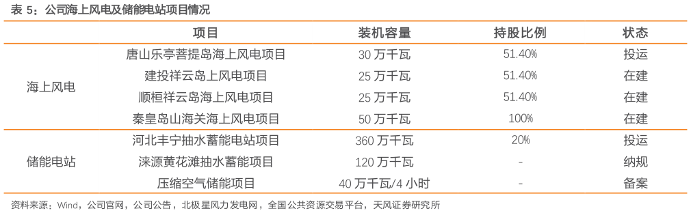 咨询下各位公司海上风电及储能电站项目情况