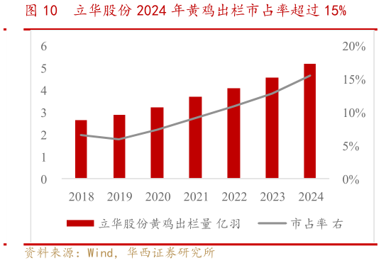 如何看待立华股份 2024 年黄鸡出栏市占率超过 15%?