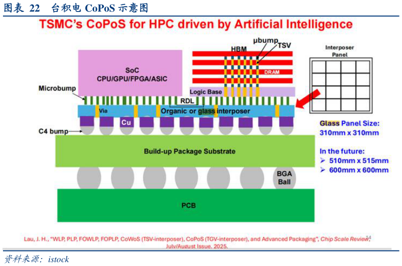 我想了解一下台积电 CoPoS 示意图