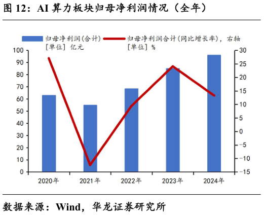 如何看待AI 算力板块归母净利润情况（全年）