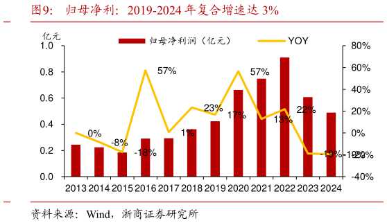 如何解释归母净利：2019-2024 年复合增速达 3%