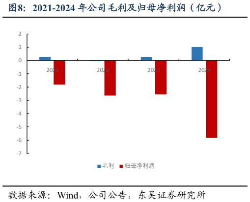 请问一下2021-2024 年公司毛利及归母净利润（亿元）