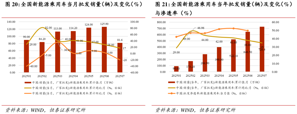 如何了解全国新能源乘用车当年批发销量（辆）及变化（%）