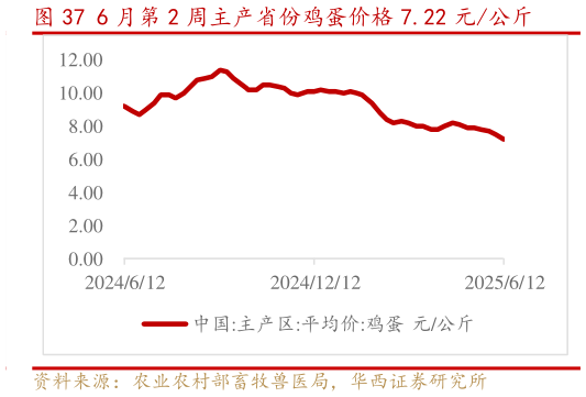 咨询大家6 月第 2 周主产省份鸡蛋价格 7.22 元公斤