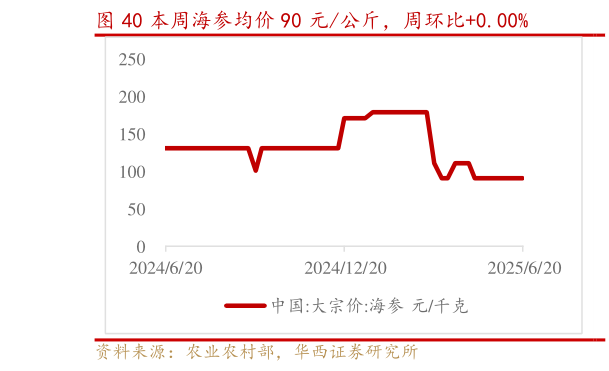 各位网友请教一下本周海参均价 90 元公斤，周环比0.00%