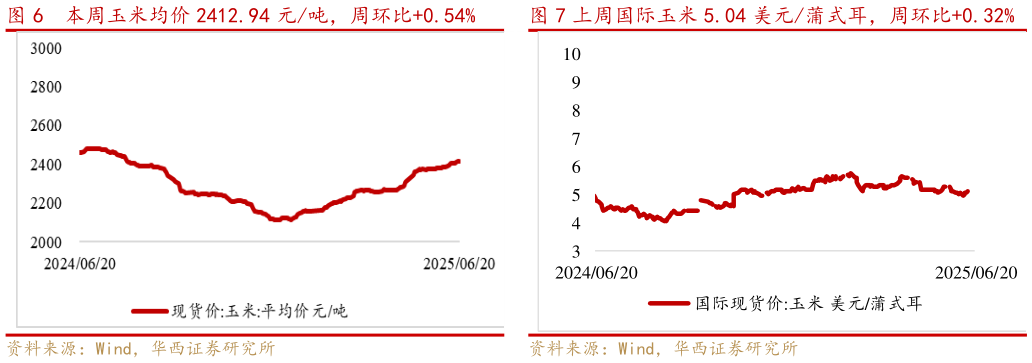 咨询下各位本周玉米均价 2412.94 元吨，周环比0.54%    上周国际玉米 5.04 美元蒲式耳，周环比0.32%上周国际玉米 5.04 美元蒲式耳，周环比0.32%?