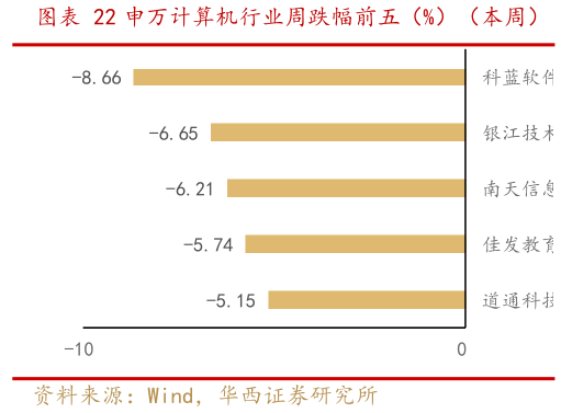 怎样理解申万计算机行业周跌幅前五（%）（本周）