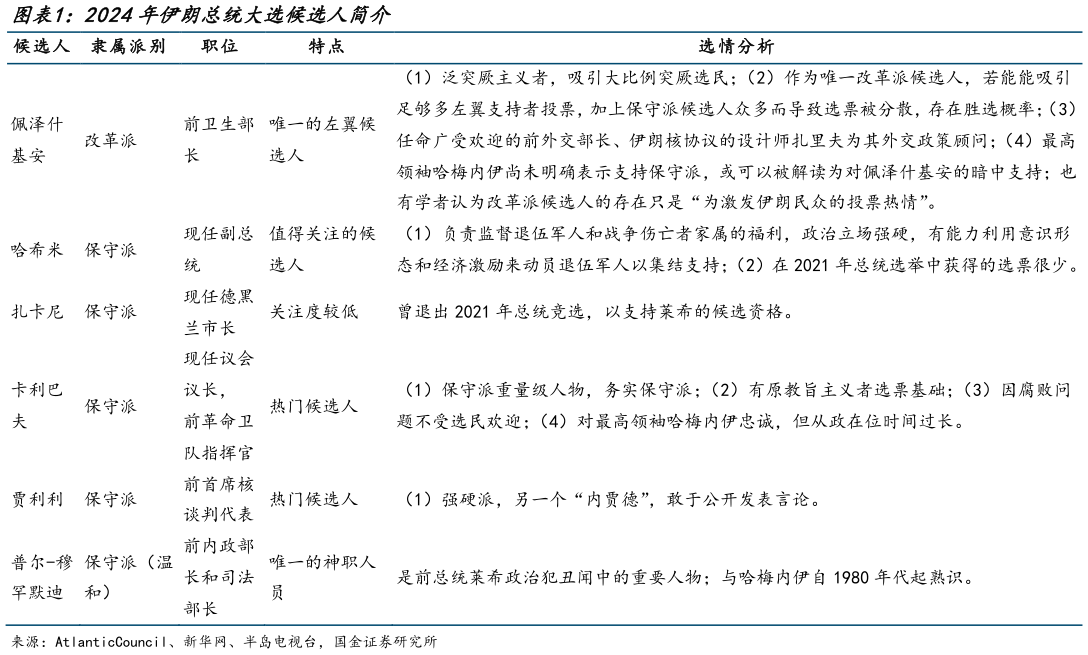 谁能回答2024年伊朗总统大选候选人简介?