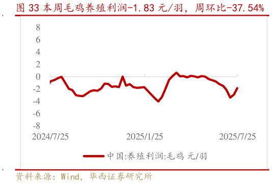 如何解释本周毛鸡养殖利润-1.83 元羽,周环比-37.54%?