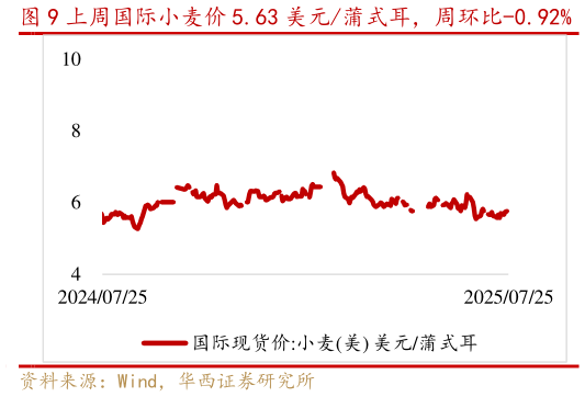 怎样理解上周国际小麦价 5.63 美元蒲式耳,周环比-0.92%?