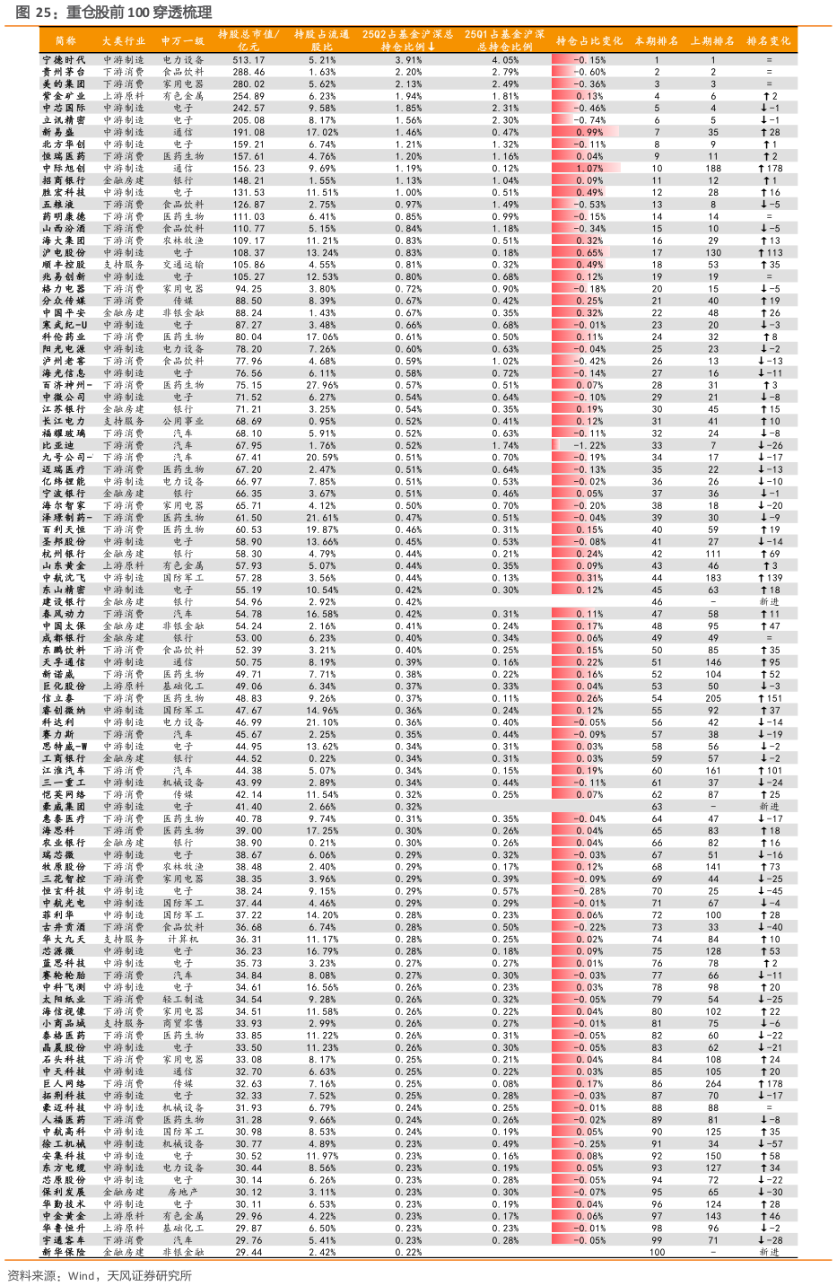 咨询大家重仓股前 100 穿透梳理