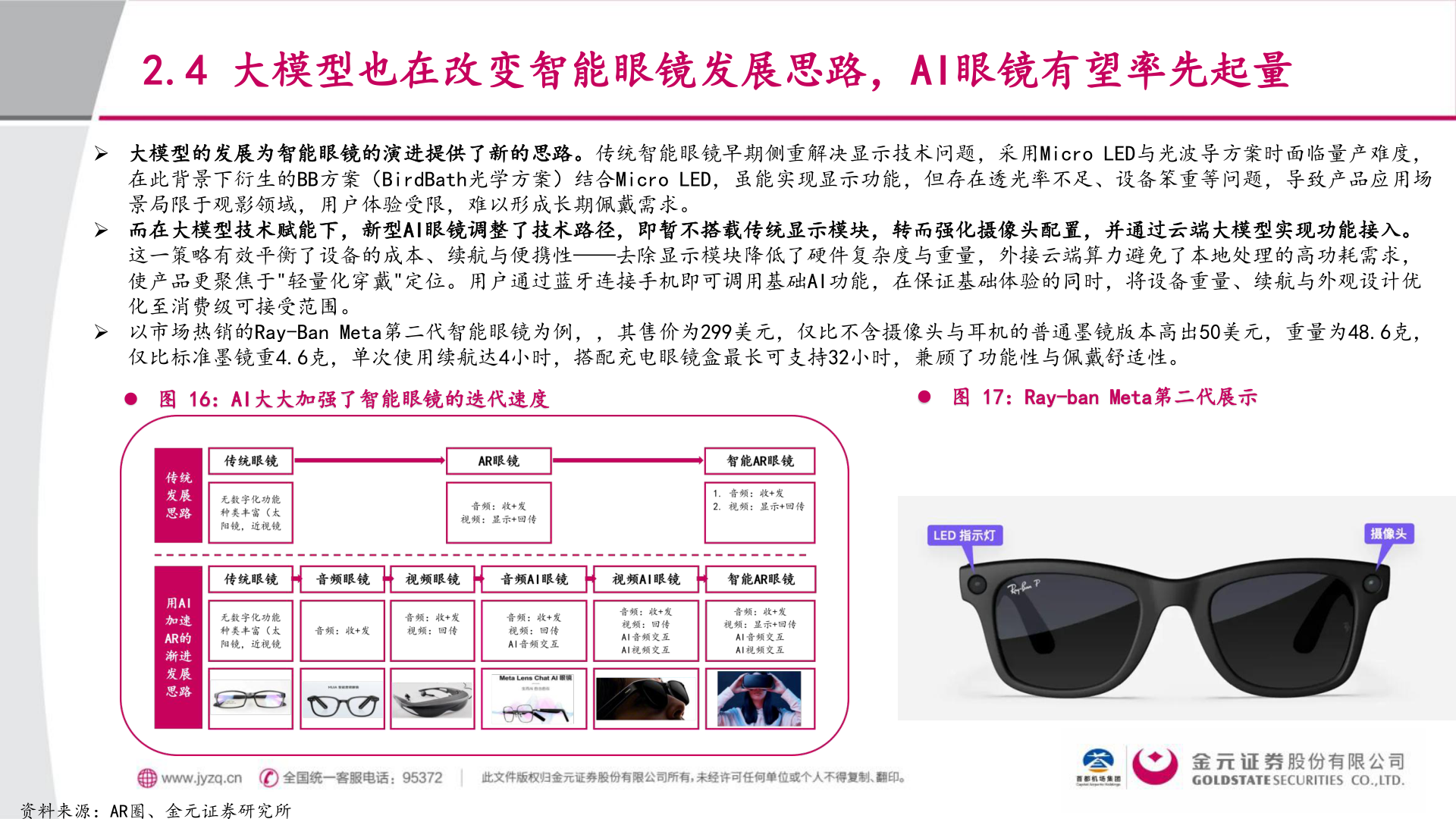 如何了解2.4 大模型也在改变智能眼镜发展思路，AI眼镜有望率先起量