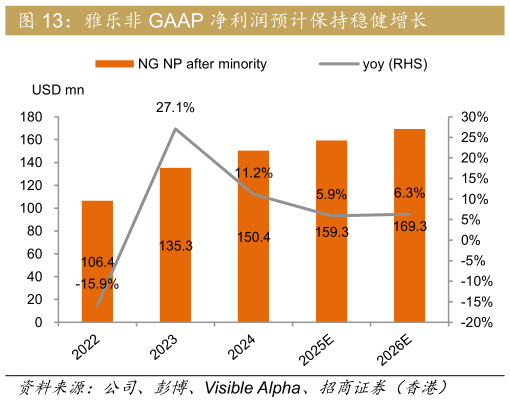 谁能回答雅乐非 GAAP 净利润预计保持稳健增长