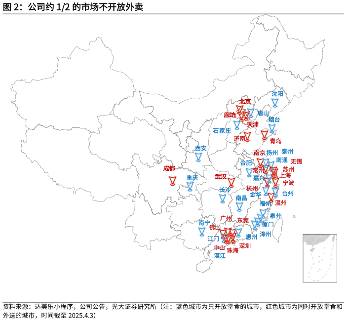 谁知道公司约 12 的市场不开放外卖?