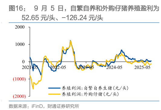 咨询下各位9 月 5 日，自繁自养和外购仔猪养殖盈利为?